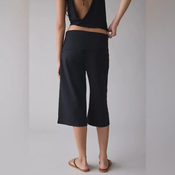 New Out From Under Bec Cropped Gaucho Pant Black Wide-Leg Cropped Pants Women S - Picture 4 of 4